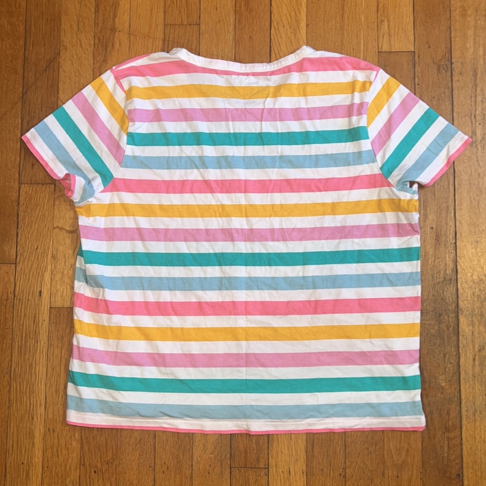 J Crew Women’s Rainbow Stripe Short Sleeve Tee, size XL - Picture 9 of 9